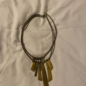 Double layer brown and gold choker